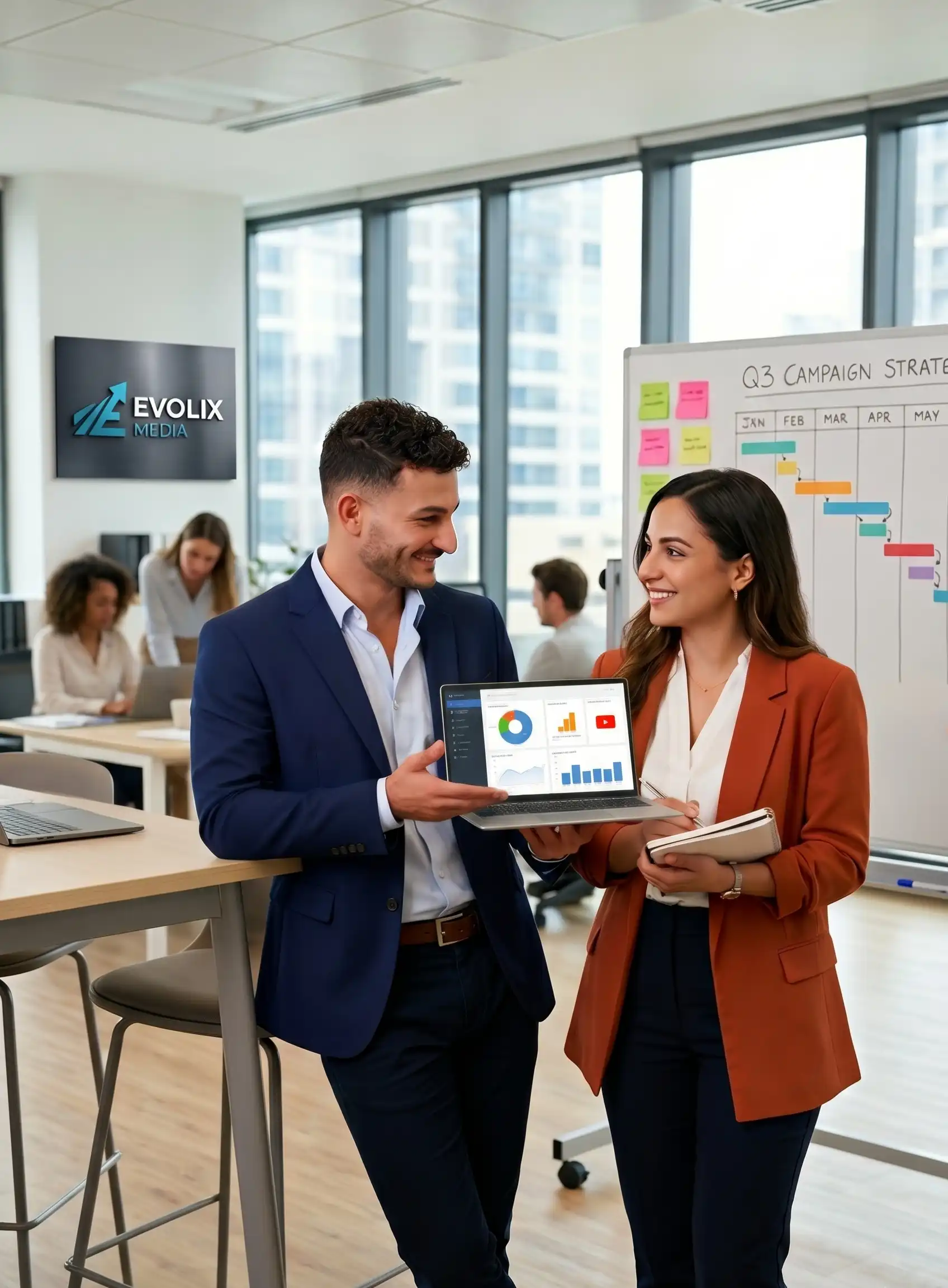 Marketingbüro Evolix Media mit Geschäftsführer Halit Uzun und Team